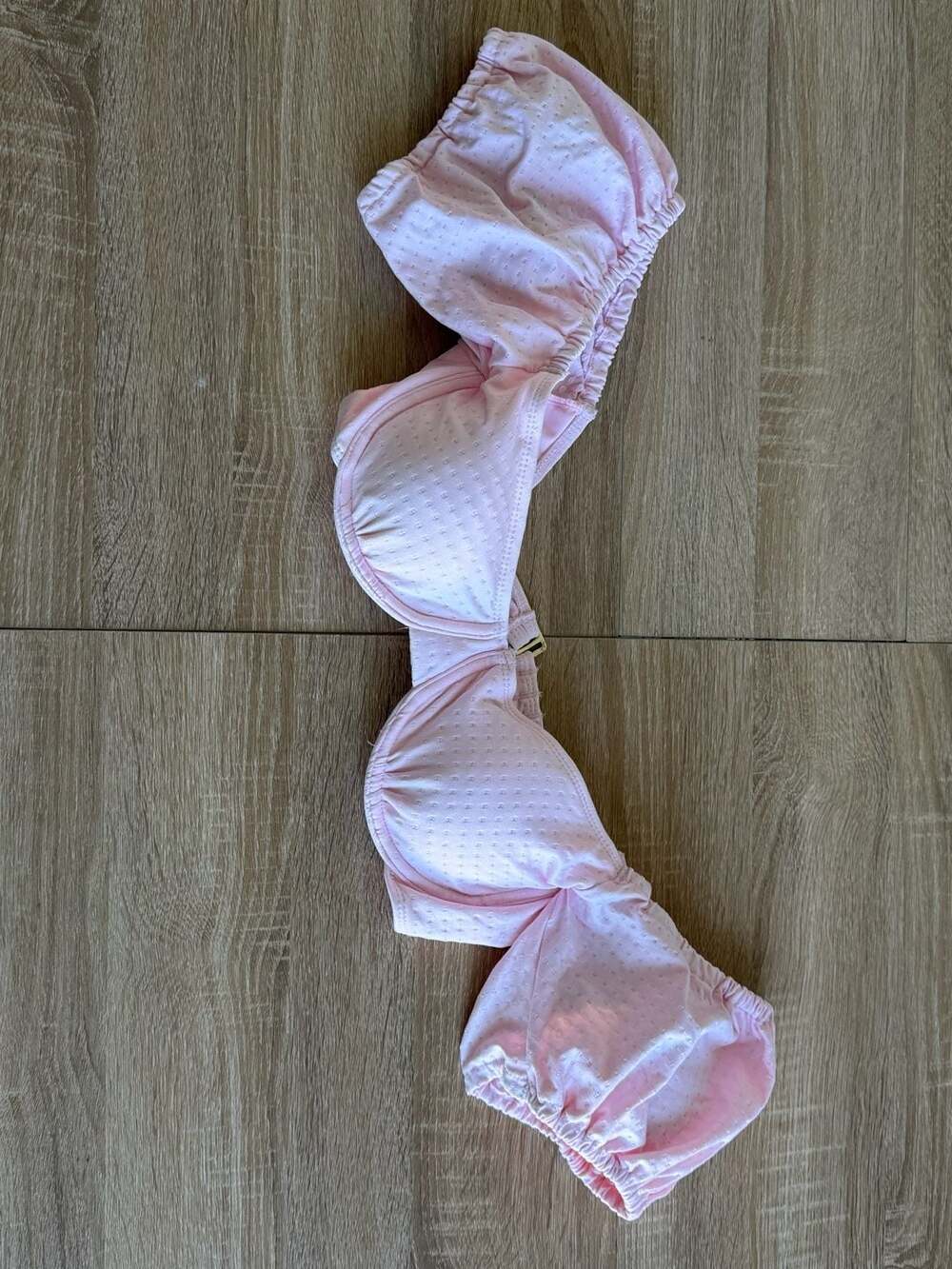 Xhilaration Pink Textured Puff Sleeve Underwire Bikini Top